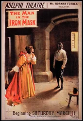 Poster &39;O Homem da Máscara de Ferro&39; no Teatro Adelphi, em Londres